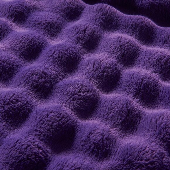 Purple Super Soft Flannel  Throw Blanket - Picture 5 of 6